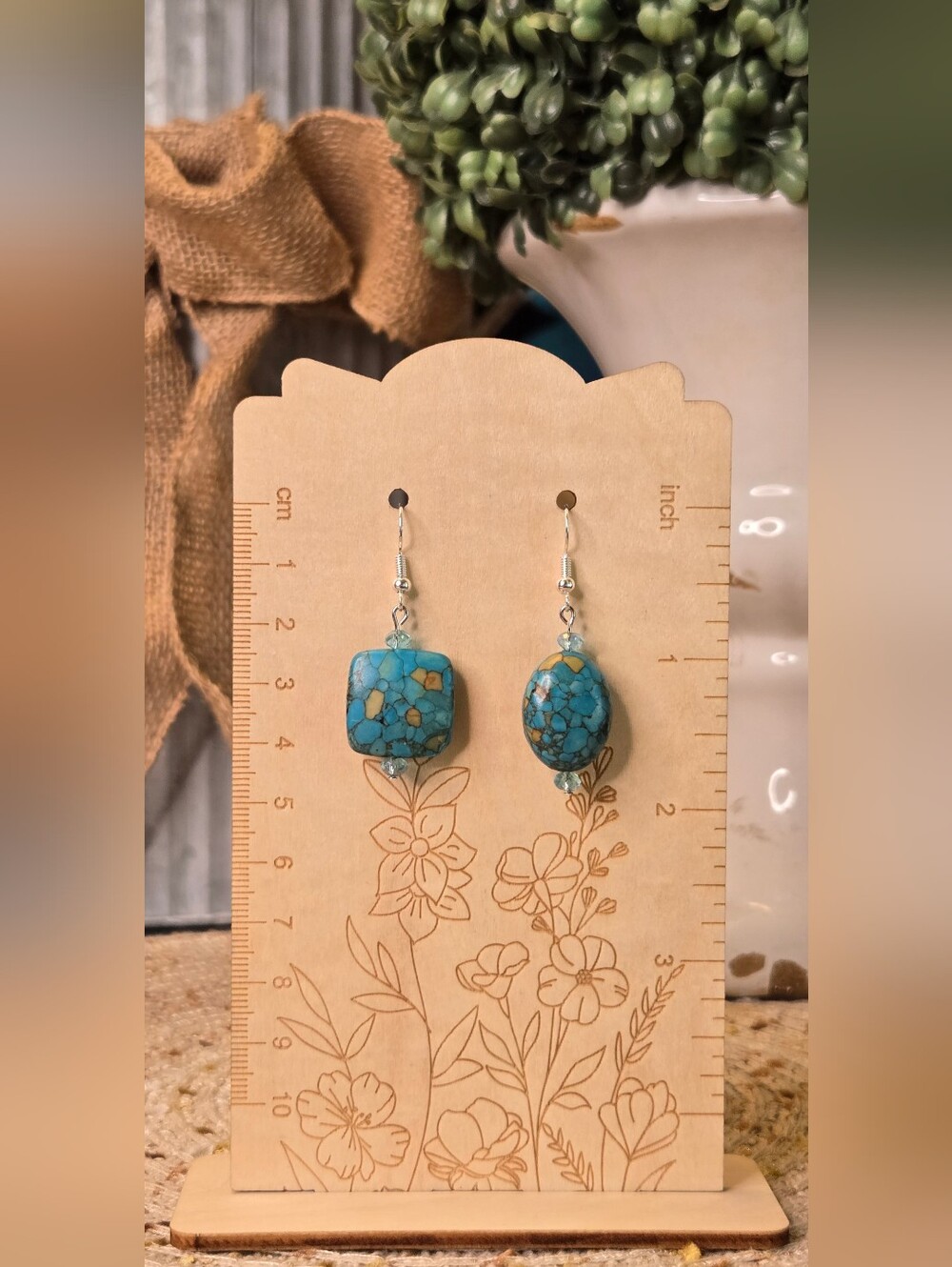 Mosaic Stone Dangle Earrings - Pick One